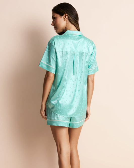 Classic Satin Jacquard Shortie PJ Set