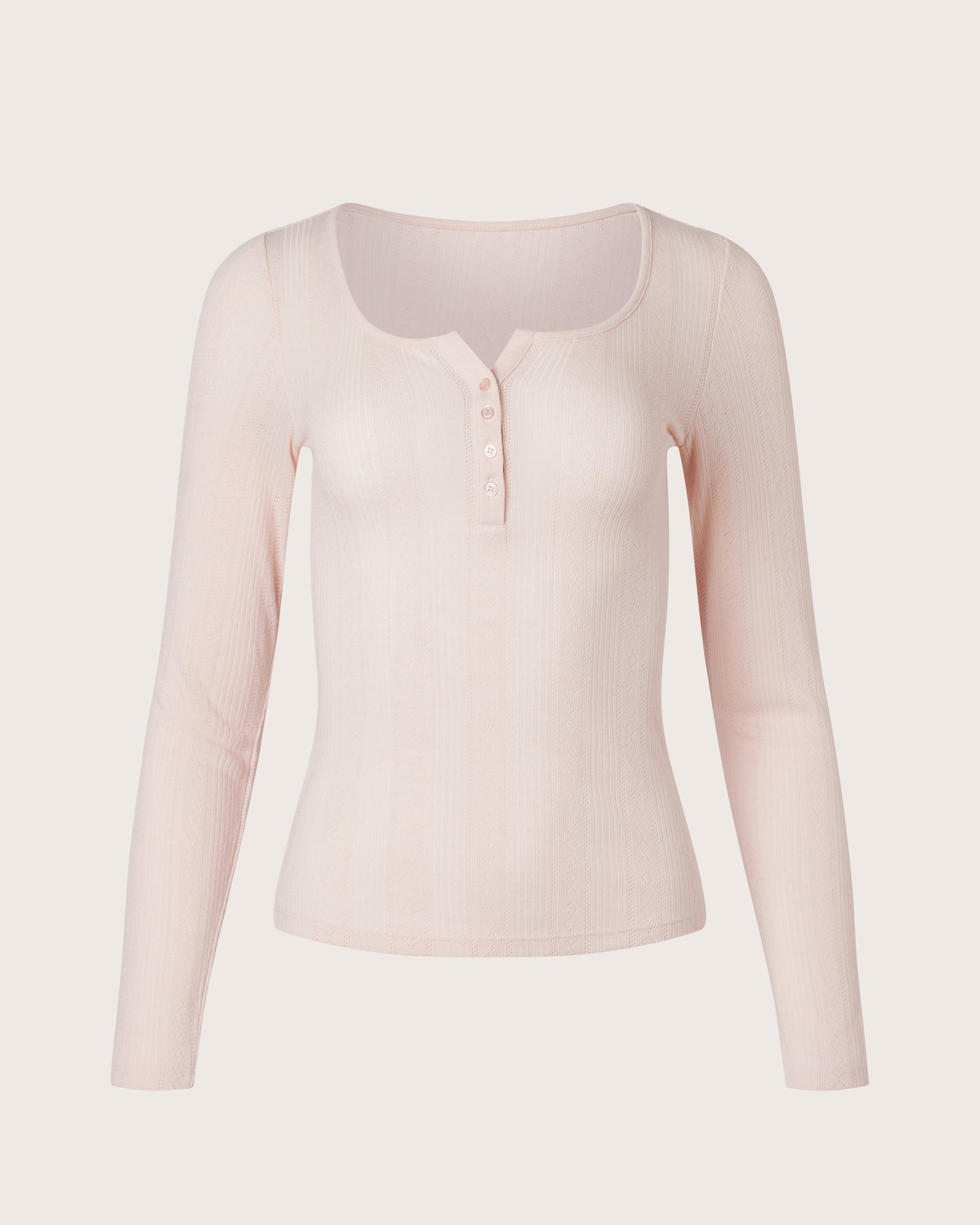 Pointelle Henley LS Top