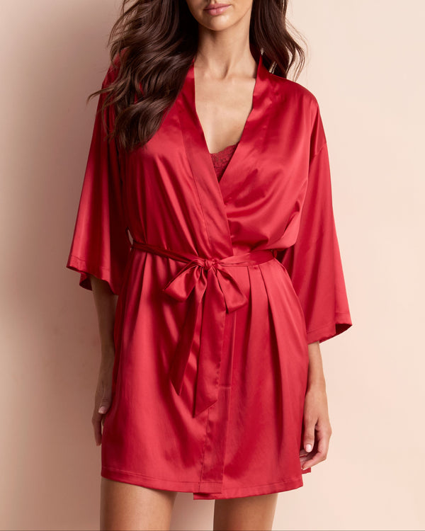 Satin Cropped Kimono