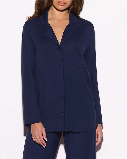 Super Soft Long PJ Set In Navy