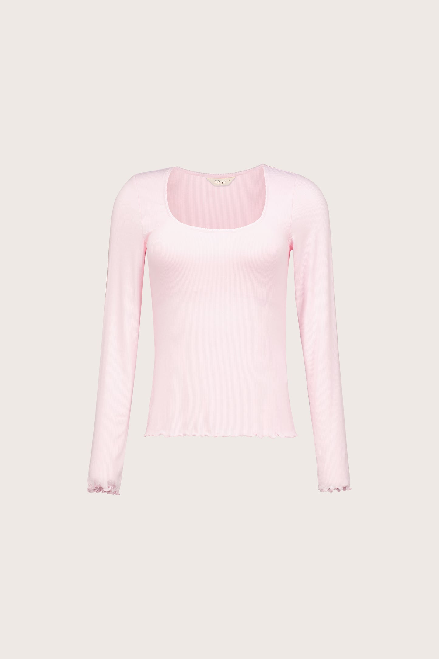 Jersey Fine Rib Long Sleeve Top