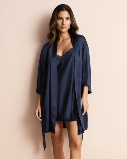 Satin Cropped Kimono