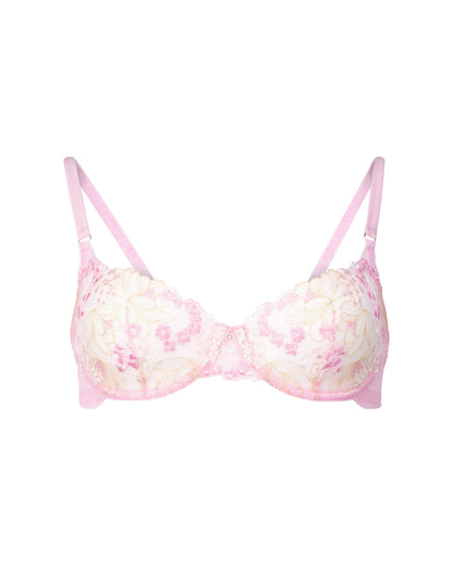 Blossom Embroidery Balconette Unlined In Pink