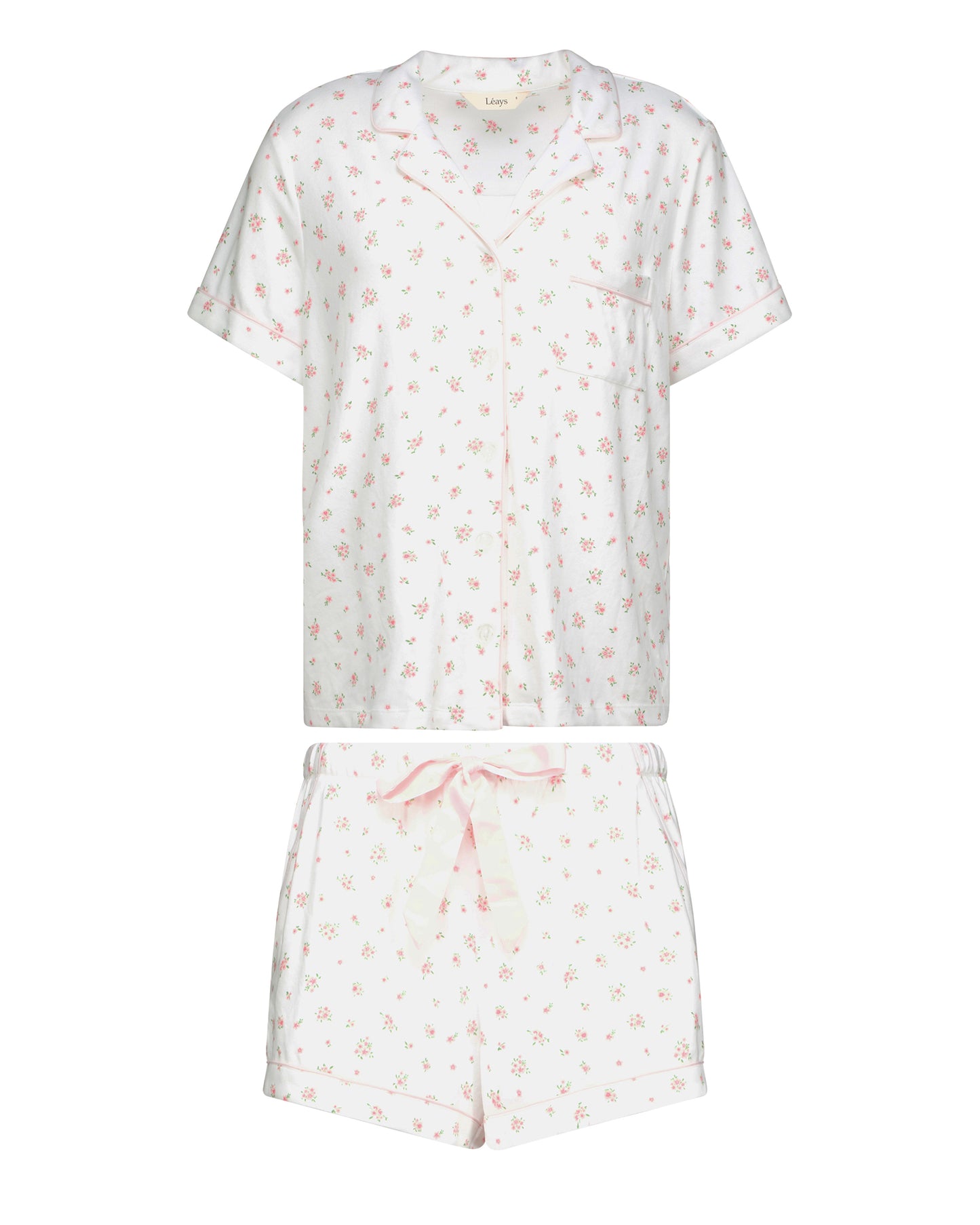 Ditsy Pink Floral Fuzzy Shortie PJ Set