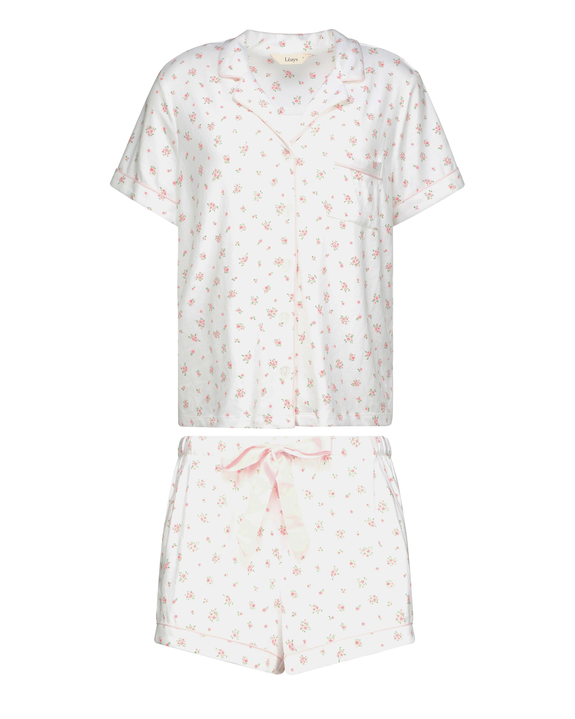 Ditsy Pink Floral Fuzzy Shortie PJ Set
