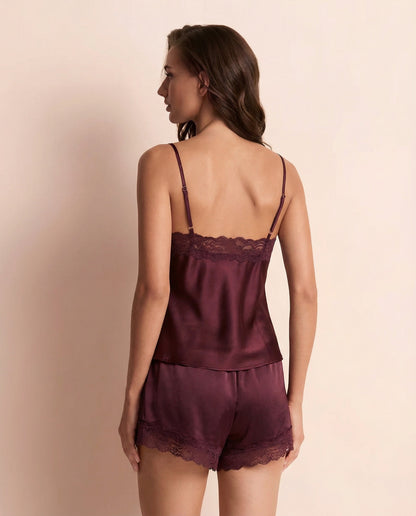 Berry Satin Lace Cami