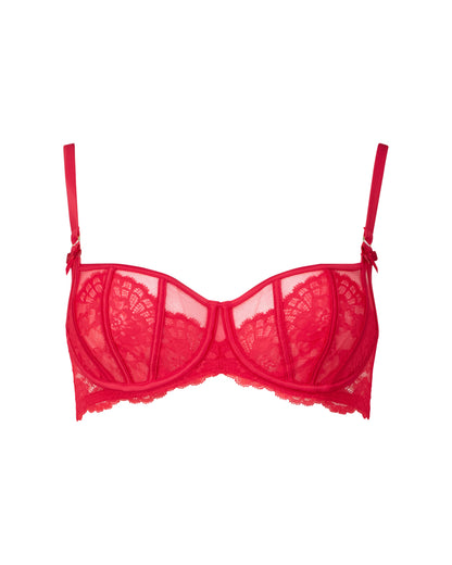 Julia Balconette Unlined Bra In Red