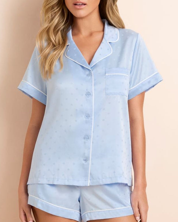 Bedtime Heart Satin Shortie PJ Set