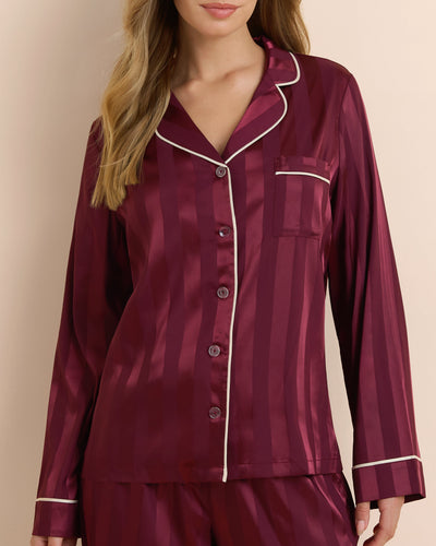Bedtime Stripe Jacq Satin Long PJ Set