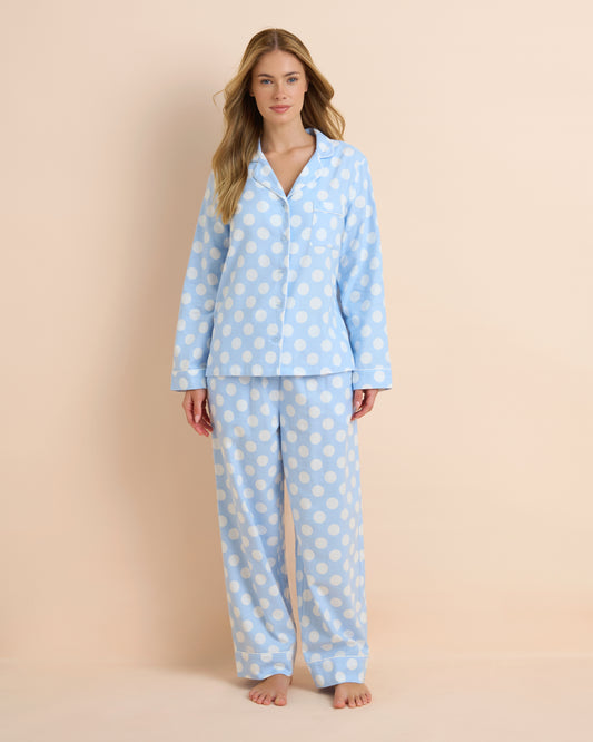 Blue Spot Flannel PJ Set