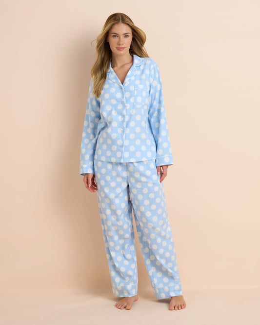 Blue Spot Flannel PJ Set