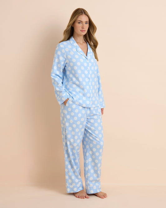Blue Spot Flannel PJ Set