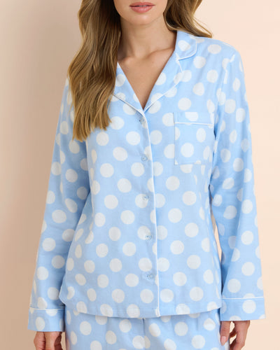 Blue Spot Flannel PJ Set
