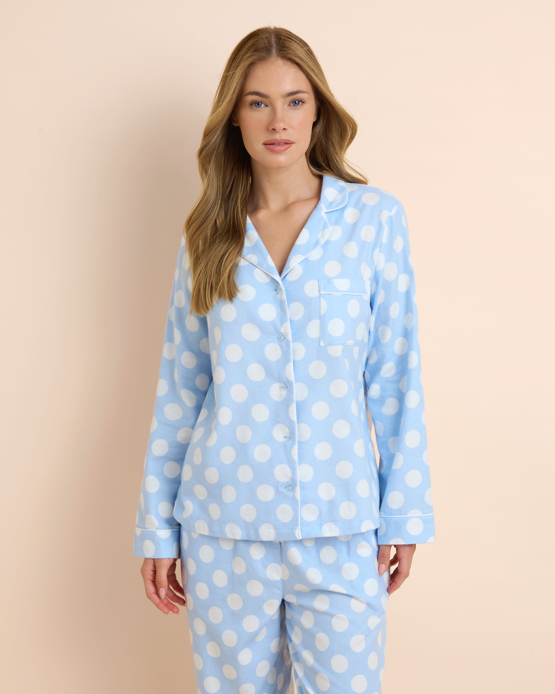 Blue Spot Flannel PJ Set