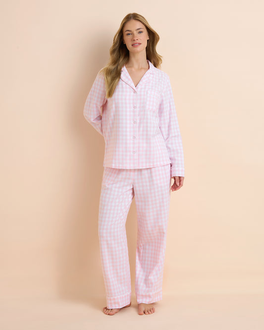 Gingham Flannelette Long Set