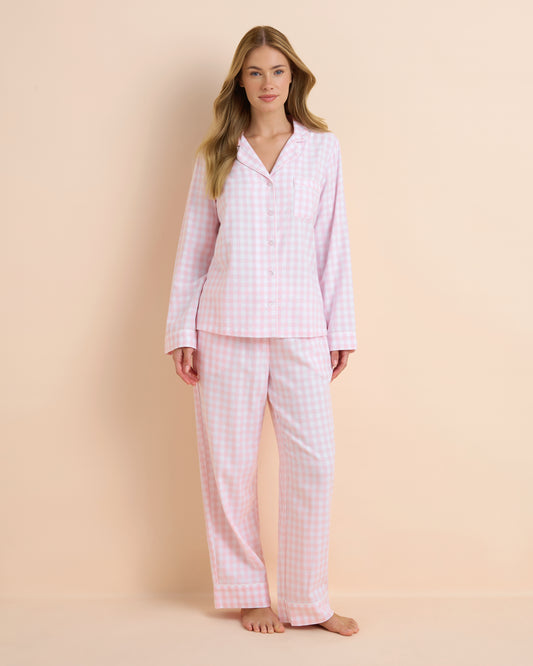 Gingham Flannelette Long Set