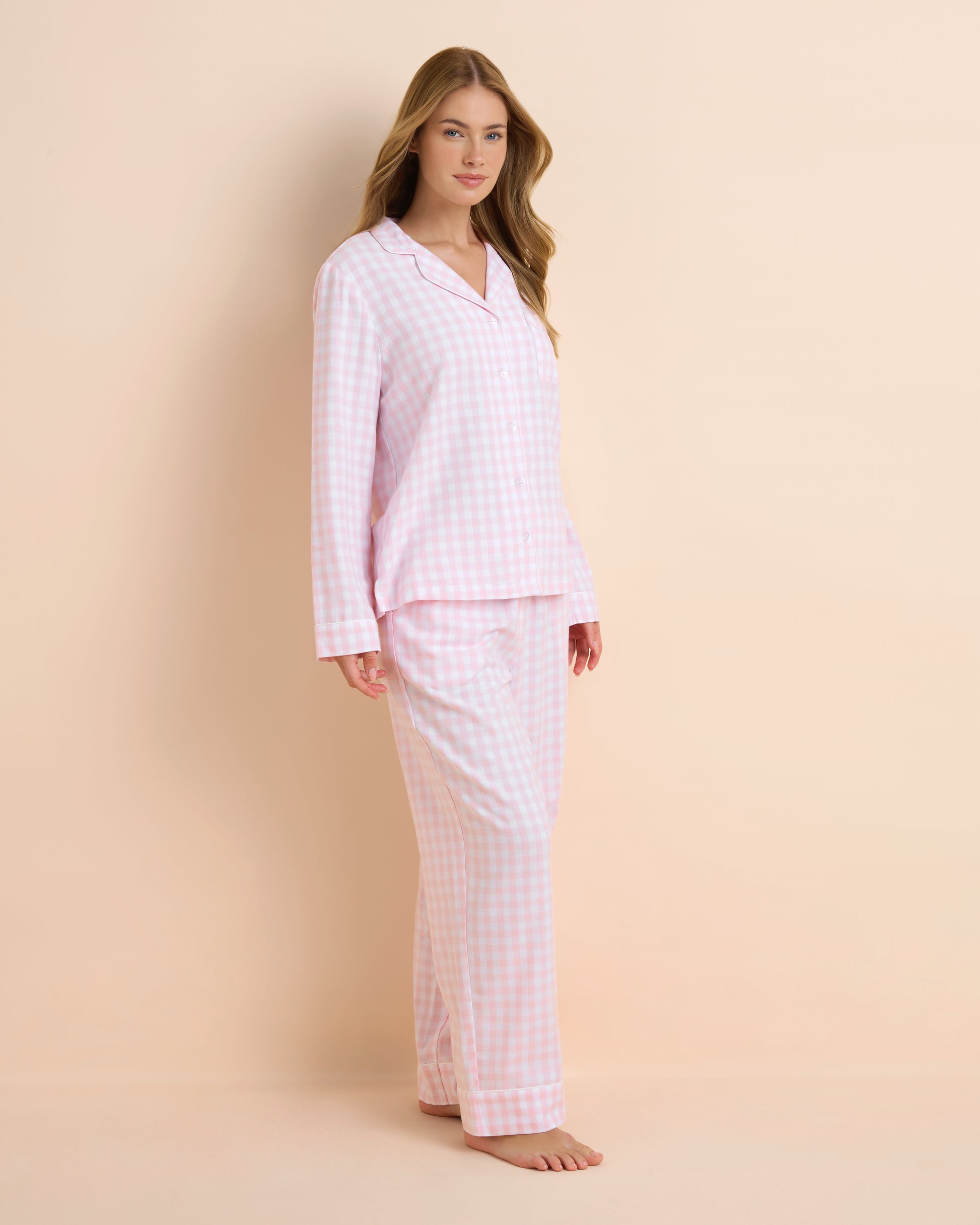 Gingham Flannelette Long Set