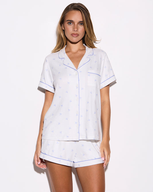 Bow Fuzzy Shortie PJ Set