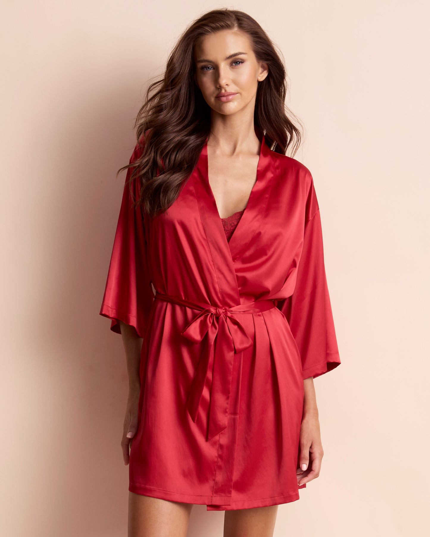 Satin Cropped Kimono