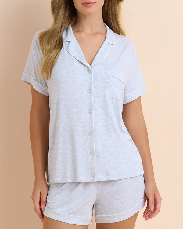Super Soft Knit Shortie Set Grey