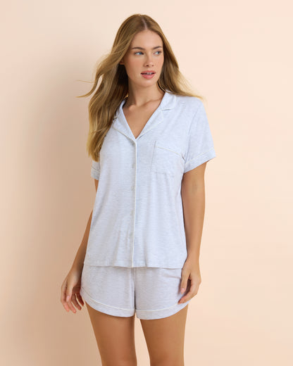 Super Soft Knit Shortie Set Grey