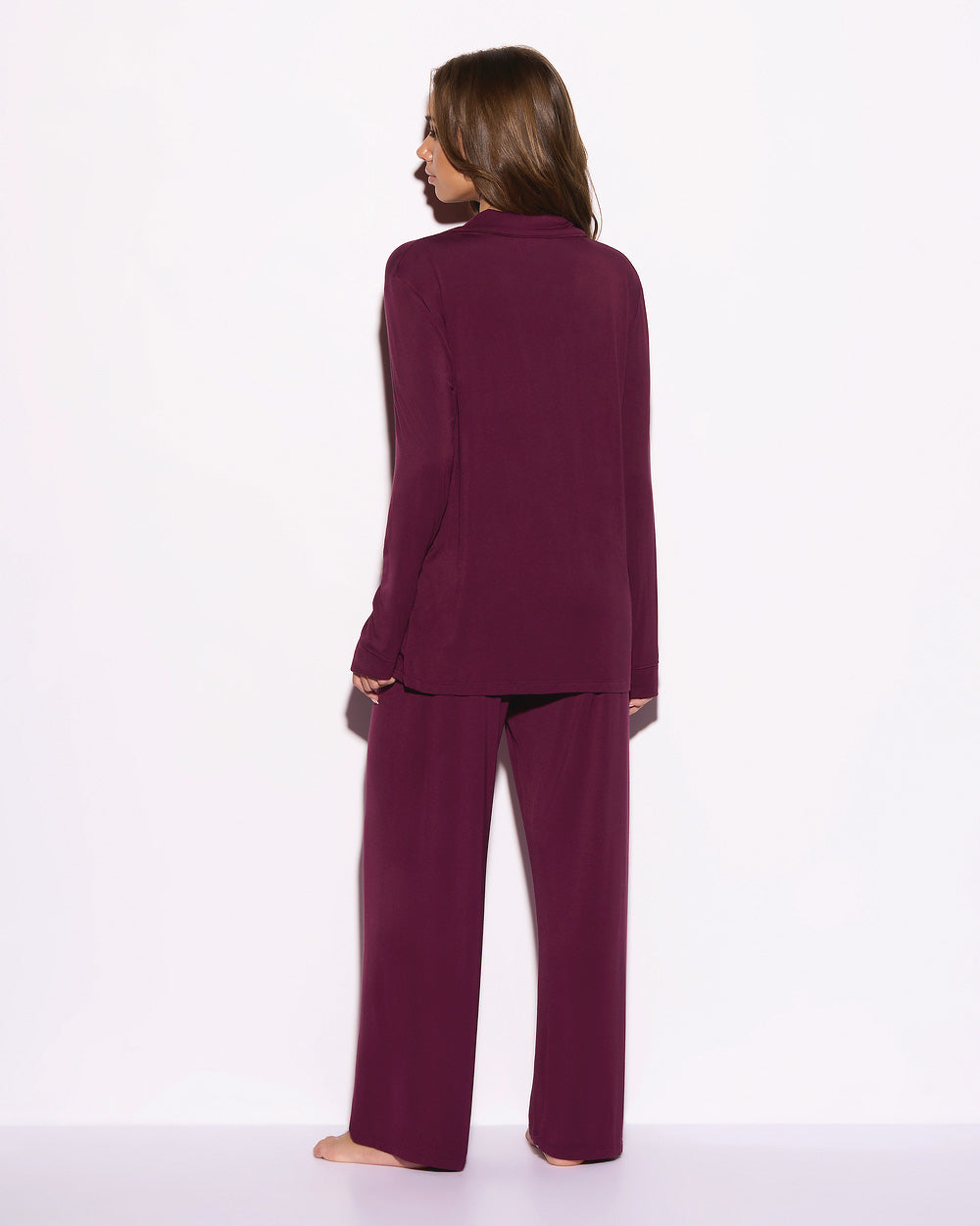 Super Soft Long PJ Set In Berry