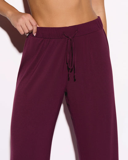 Super Soft Long PJ Set In Berry