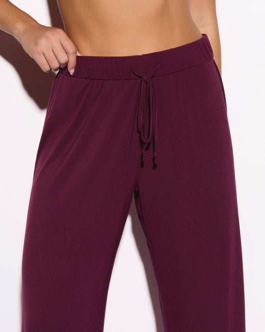 Super Soft Long PJ Set In Berry