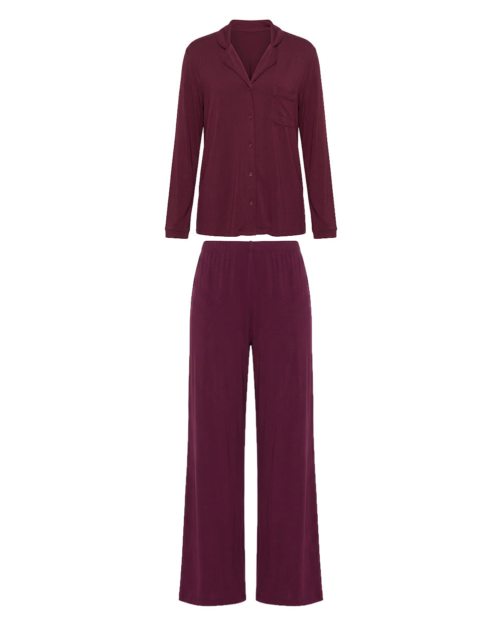 Super Soft Long PJ Set In Berry