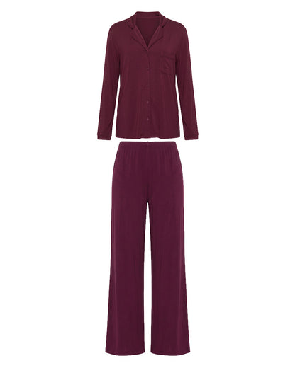 Super Soft Long PJ Set In Berry