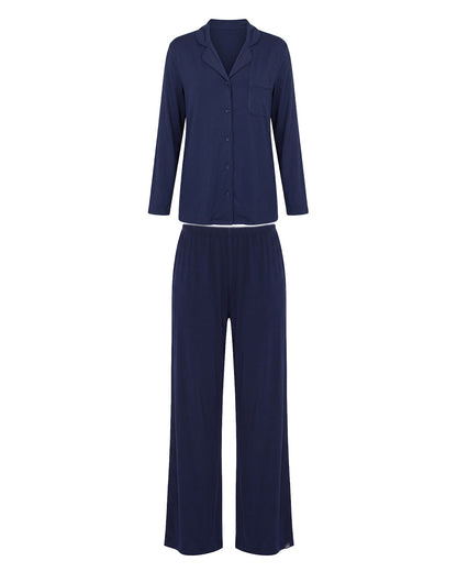 Super Soft Long PJ Set In Navy