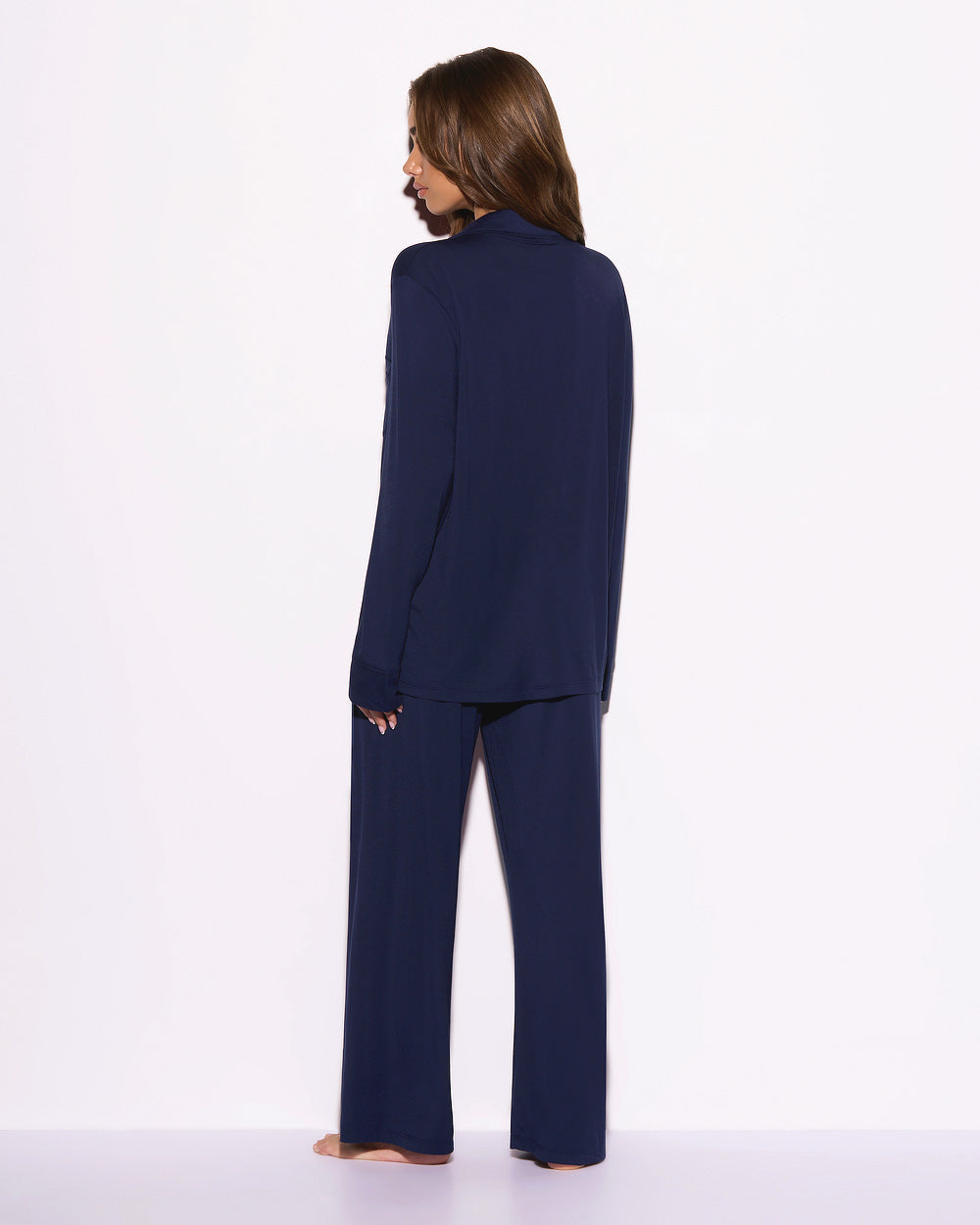 Super Soft Long PJ Set In Navy
