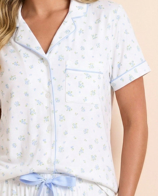 Ditsy Floral Fuzzy Shortie Set