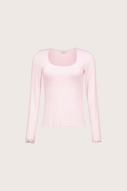 Jersey Fine Rib Long Sleeve Top