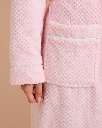 Pink Long Plush Gown
