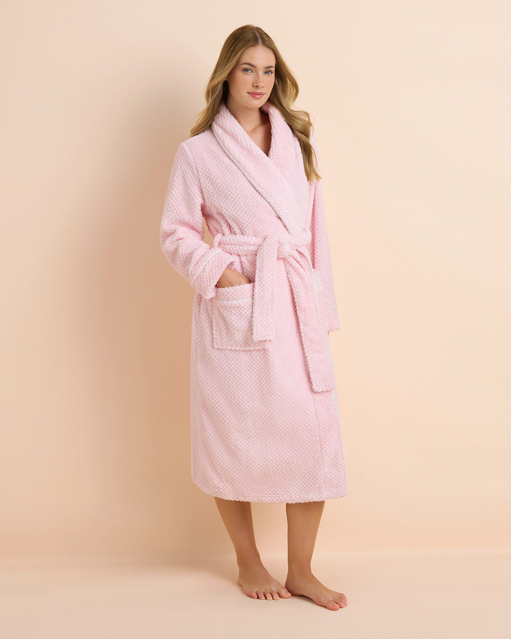 Pink Long Plush Gown